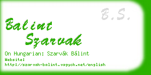 balint szarvak business card