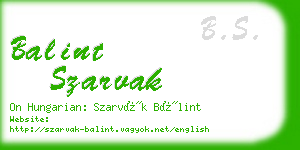 balint szarvak business card